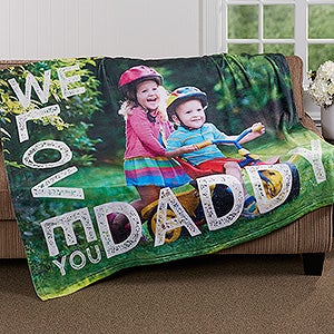 Personalized Fleece Photo Blanket for Him 60x80 - 16863-L