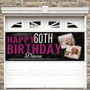 Vintage Age Birthday Personalized Photo Banner - 45x108 - 16869-L