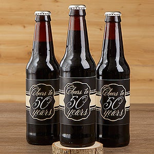 Cheers To Then  Now Personalized Beer Bottle Labels - 16901