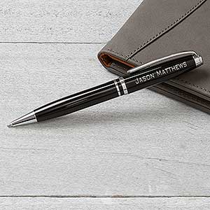 Personalized Black & Silver Pen - 16915