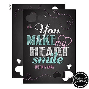 You Make My Heart Smile Personalized Cutout Greeting Card - 16942