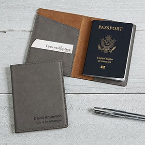 Personalized Passport Holder - Signature Series - Grey - 16957-G