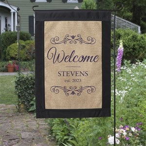 Welcome Personalized Burlap Garden Flag - 17016