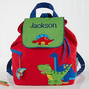 Red Dino Embroidered Kids Backpack by Stephen Joseph - 17027