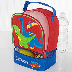 Red Dino Embroidered Lunch Bag