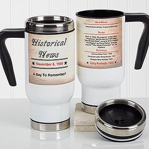 The Day You Were Born Personalized 14 oz. Commuter Travel Mug - 17047