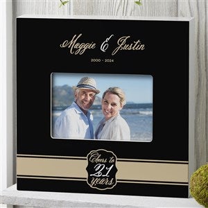 Cheers To Then  Now Anniversary Personalized 4x6 Box Frame - Horizontal - 17075-BH