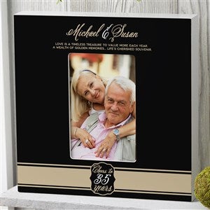 Cheers To Then  Now Anniversary Personalized 4x6 Box Frame - Vertical - 17075-BV
