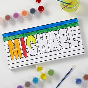 Personalized Kids DIY Canvas - Paint It! - 5 1/2 x 11 - 17095-N