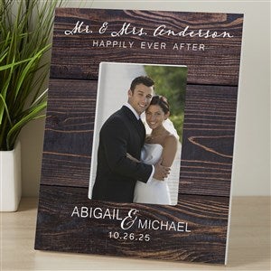 Rustic Elegance Personalized Wedding 4x6 Tabletop Frame- Vertical - 17110-V