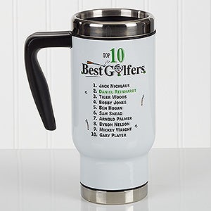Top 10 Golfers Personalized 14 oz. Travel Mug - 17133
