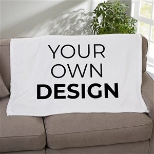 Design Your Own Personalized Fleece Baby Blanket - White - 17147-W