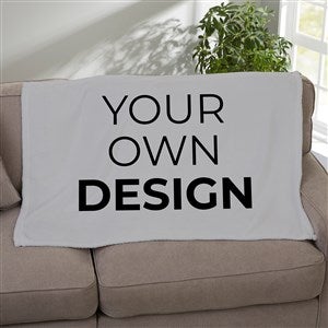 Design Your Own Personalized Fleece Baby Blanket - Grey - 17147-GR