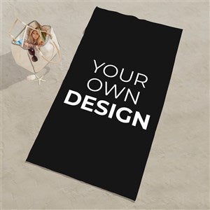 Design Your Own Personalized Beach Towel - Black - 17148-BK