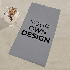 Design Your Own Personalized Beach Towel - Grey - 17148-G