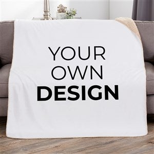 Design Your Own Personalized Sherpa Blanket - White - 17196-W