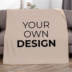 Design Your Own Personalized Sherpa Blanket - Tan - 17196-T