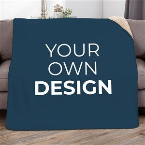 Design Your Own Personalized Sherpa Blanket - Blue - 17196-BL