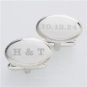 Wedding Date Engraved Silver Cufflinks - 17209
