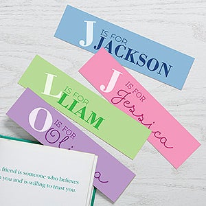 Alphabet Fun Personalized Paper Bookmarks Set of 4 - 17220