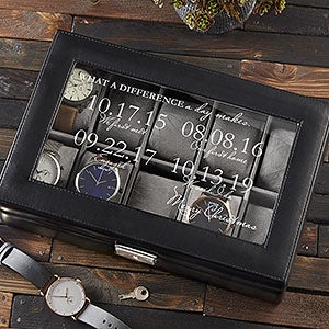 Special Dates Personalized Vegan Leather 10 Slot Watch Box - 17233-10