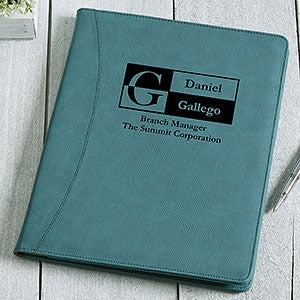 Sophisticated Style Teal Personalized Portfolio - 17249-T