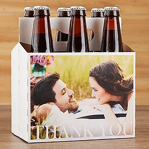 Thank You Wedding Photo Personalized Bottle Carrier - 17297-C