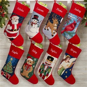 Personalized Needlepoint Christmas Stockings - Winter Charm