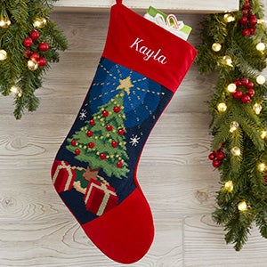 Personalized Needlepoint Christmas Stockings - Christmas Tree - 17317-T