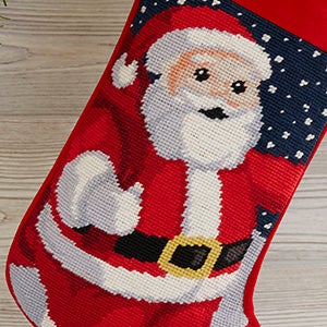 Needlepoint Christmas Stockings Personalized Santa Nutcracker Reindeer–  Stocking Factory