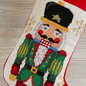 Needlepoint Christmas Stocking Personalized Santa Stocking Angel Stocking  Reindeer and Nutcracker Traditional Stocking Gifts for Family 