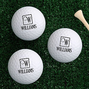Square Monogram Personalized Golf Ball Set of 3 - Non Branded - 17321-B3