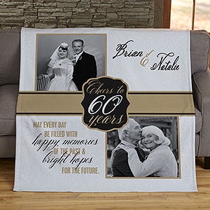 Cheers To Then  Now Anniversary Personalized 50x60 Sweatshirt Blanket - 17377-SW