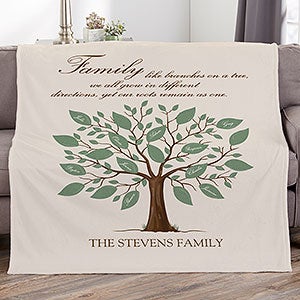 Family Tree Personalized 50x60 Plush Fleece Blanket - 17388-F