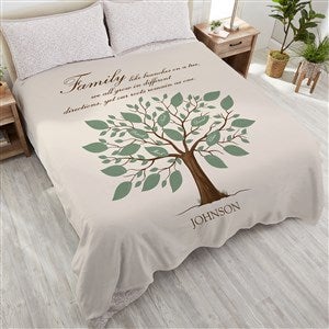 Family Tree Personalized 90x90 Plush Fleece Blanket - 17388-QU