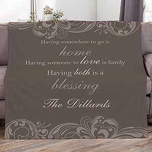 Family Blessings Personalized 60x80 Plush Fleece Blanket - 17389-FL