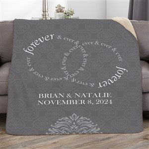Forever  Ever Personalized Wedding 50x60 Sherpa Blanket - 17390-S