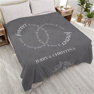 Forever  Ever Personalized Wedding 90x90 Plush Queen Fleece Blanket - 17390-QU