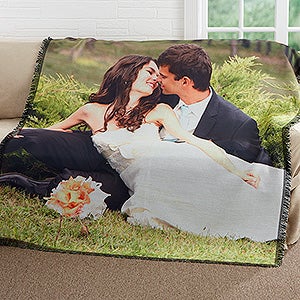 Wedding Photo Personalized 56x60 Woven Throw - 17397-A