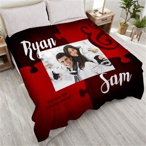 Missing Piece To My Heart 90x90 Plush Queen Fleece Photo Blanket - 17423-QU