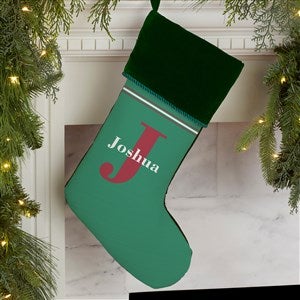 My Name  Monogram Personalized Green Christmas Stockings - 17440-G