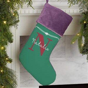 My Name  Monogram Personalized Purple Christmas Stocking - 17440-P