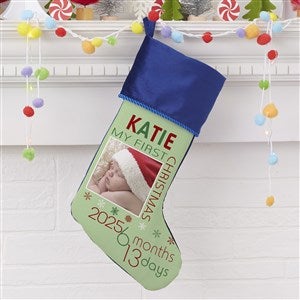 Babys First Christmas Personalized Blue Photo Stockings - 17461-BL