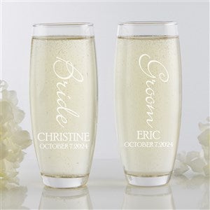 Trendy Vinyl Signature Personalized Stemless Champagne Flute