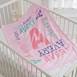 Repeating Name Personalized 30x40 Fleece Baby Blanket - 17474