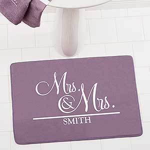 Wedded Pair Personalized Foam Bath Mat - 17505