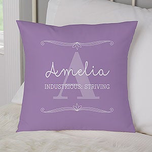 Personalized My Name Means 14quot; Throw Pillow For Her - 17517-S