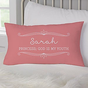 Personalized Girls Name Velvet Lumbar Pillow - 17517-LBV
