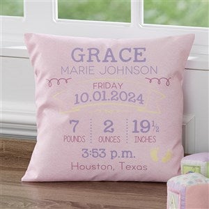 Personalized 14quot; Birth Announcement Pillow - 17550-S
