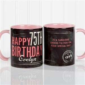 Vintage Birthday Personalized Coffee Mug- 11 oz.- Pink - 17555-P